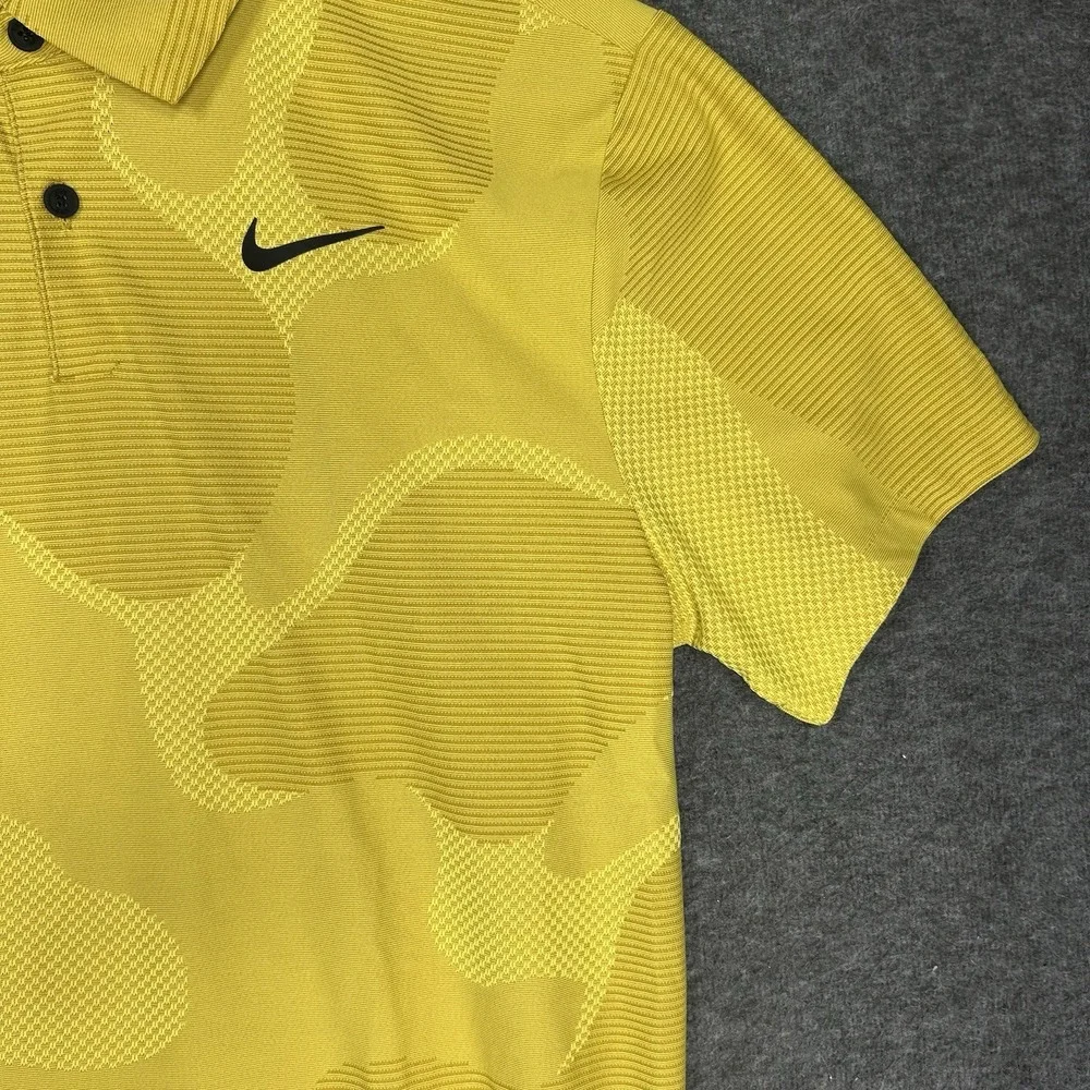 Nike Dri-FIT ADV Tour Golf Polo Mens Small Yellow Camo DR5312-772